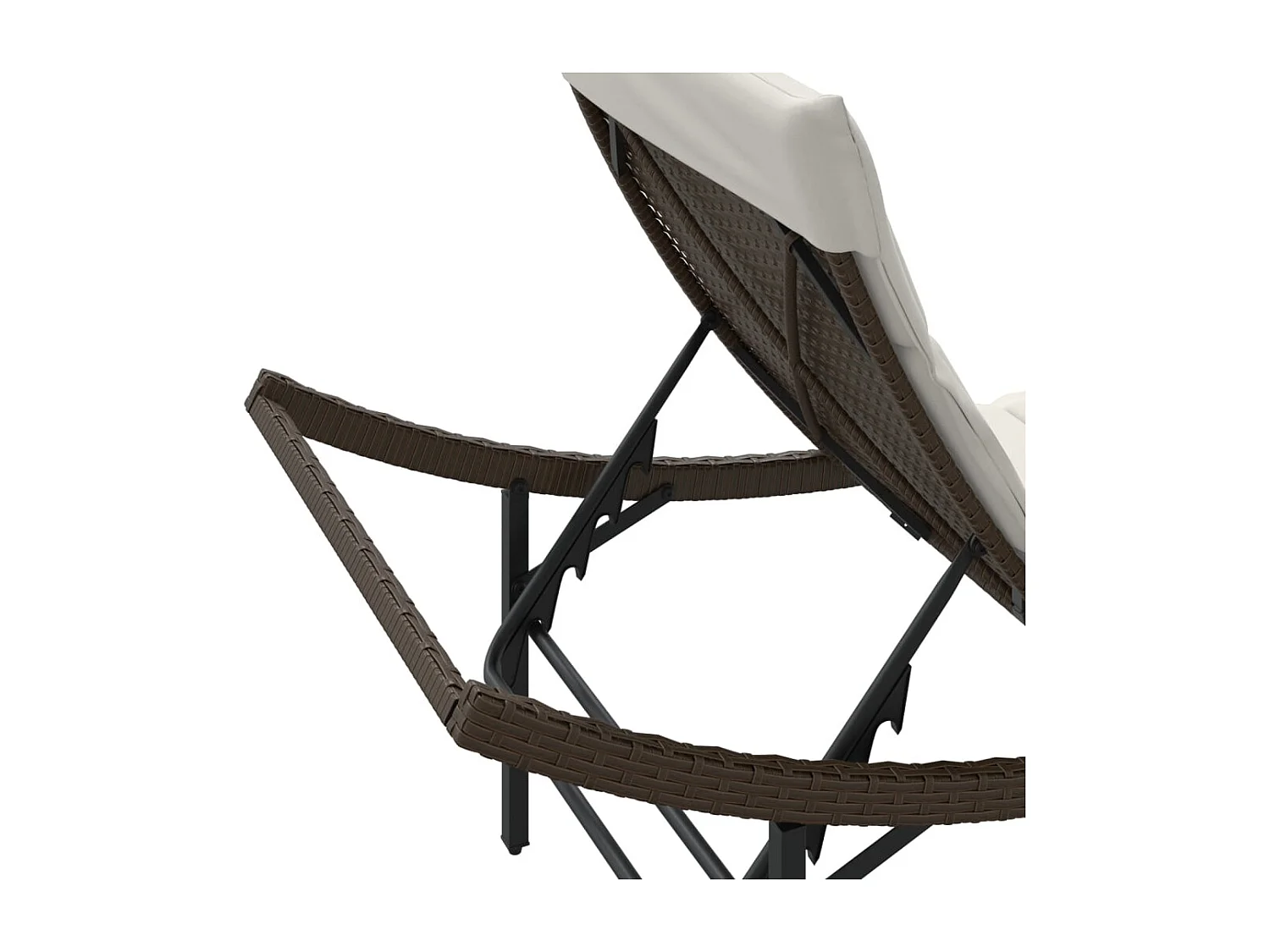 Set van 2 ligstoelen met bruine kunsthars rieten kussens