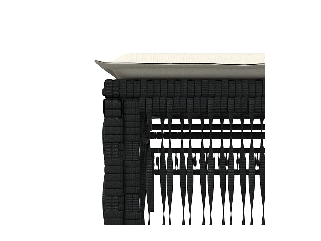 Set van 2 ligstoelen met zwarte kunsthars rieten tafel