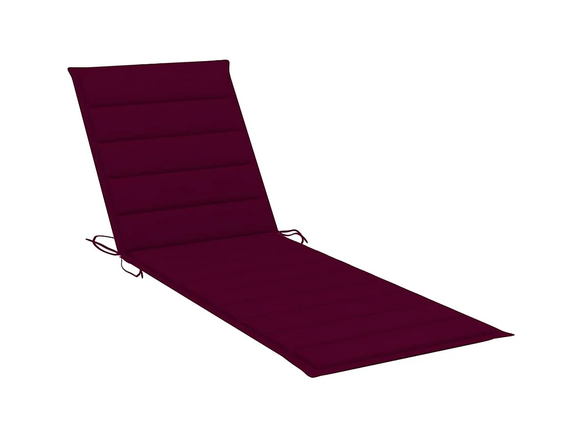 Chaise longue double et coussins bordeaux Bois de pin imprégné