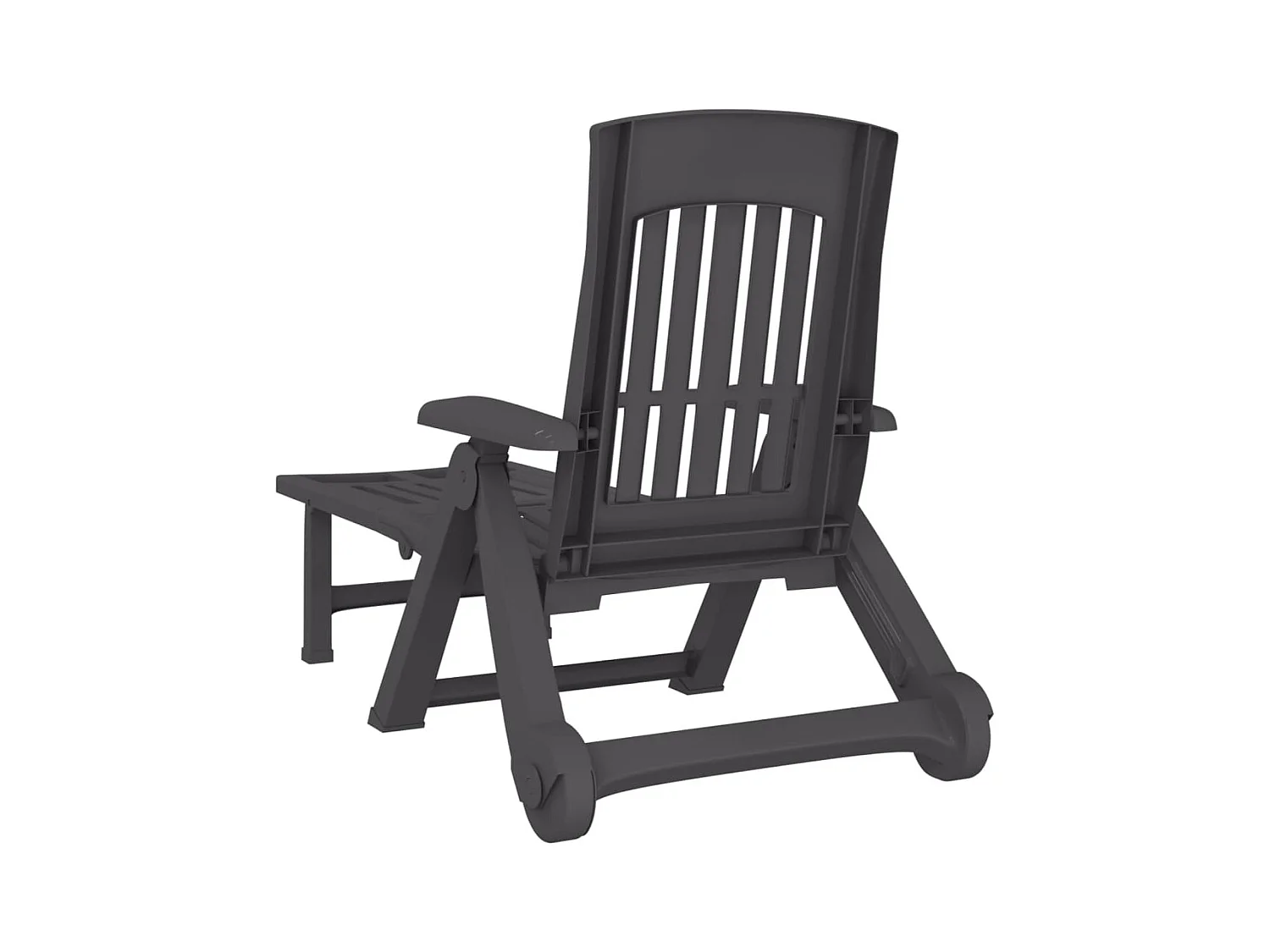 Sedia a sdraio pieghevole con ruote antracite PP