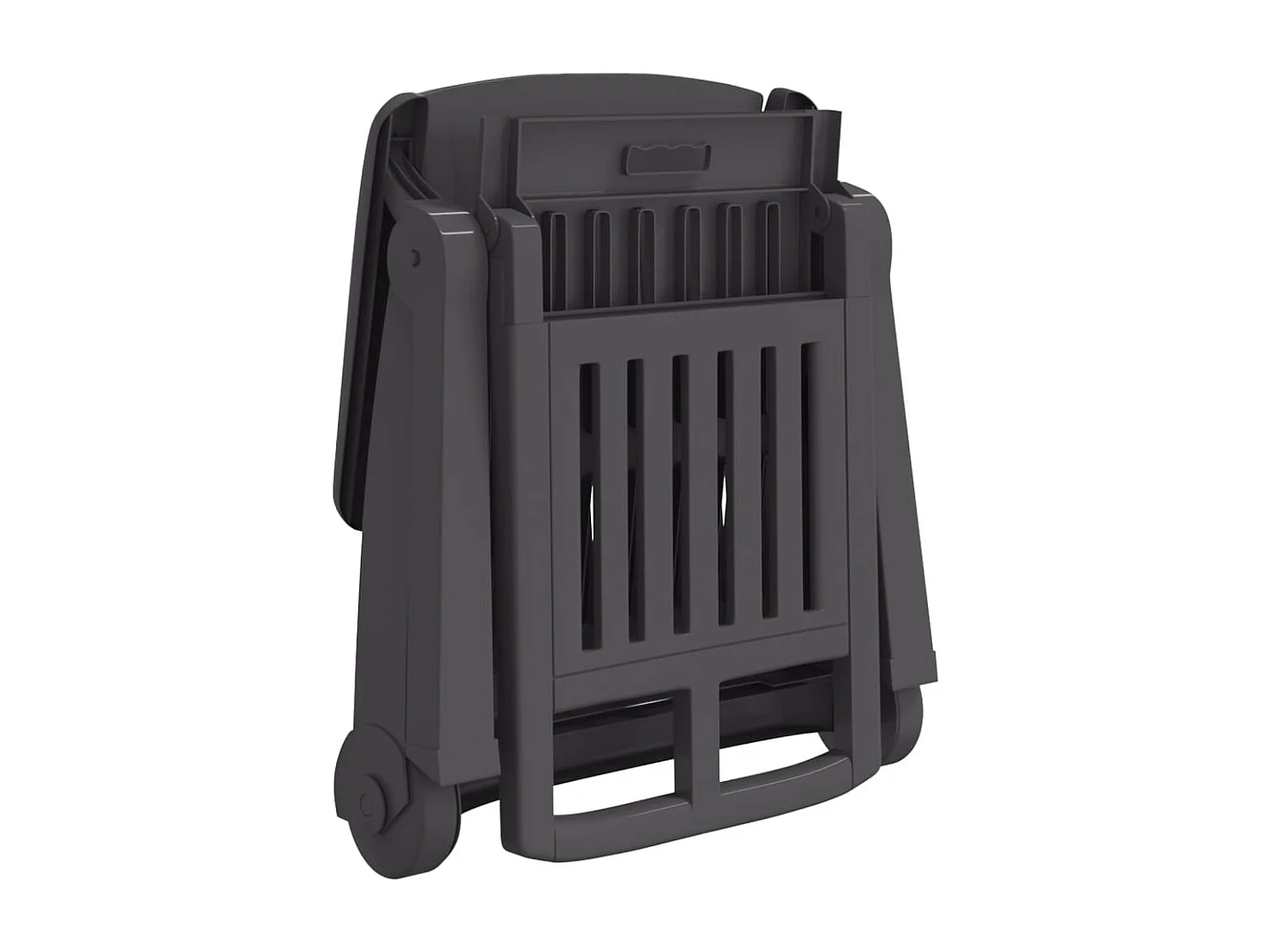 Sedia a sdraio pieghevole con ruote antracite PP