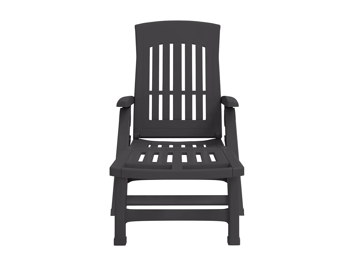 Klappbarer Liegestuhl mit Rollen anthrazit PP