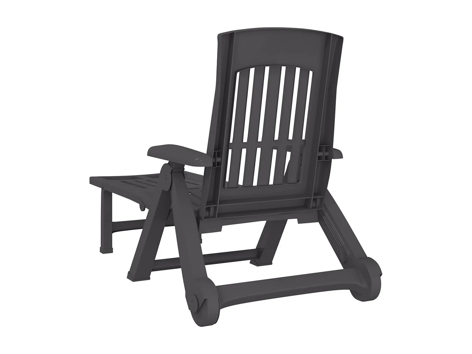 Klappbarer Liegestuhl mit Rollen anthrazit PP