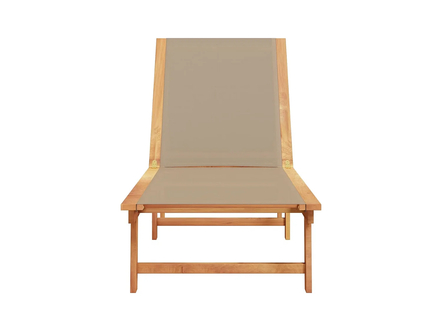 Taupe chaise longue gemaakt van massief acaciahout en textileen