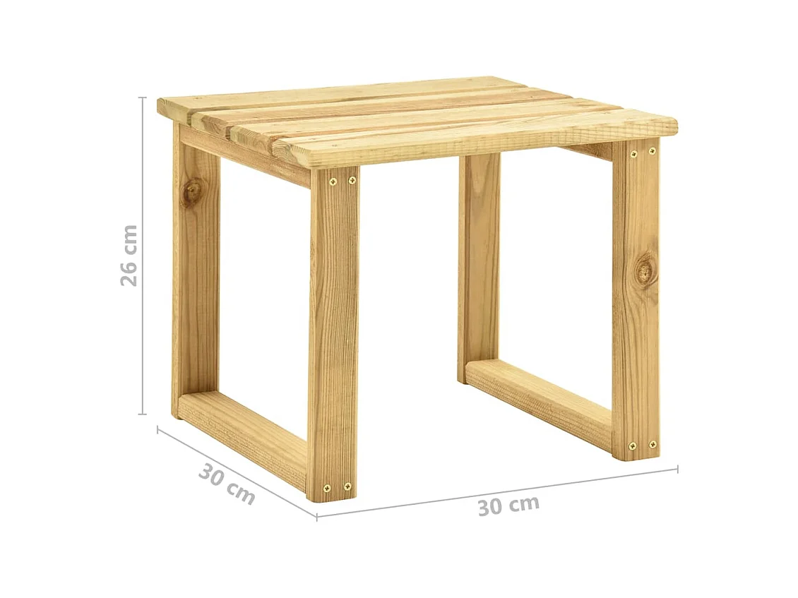 Sillón de jardín con mesa y cojín Pino impregnado