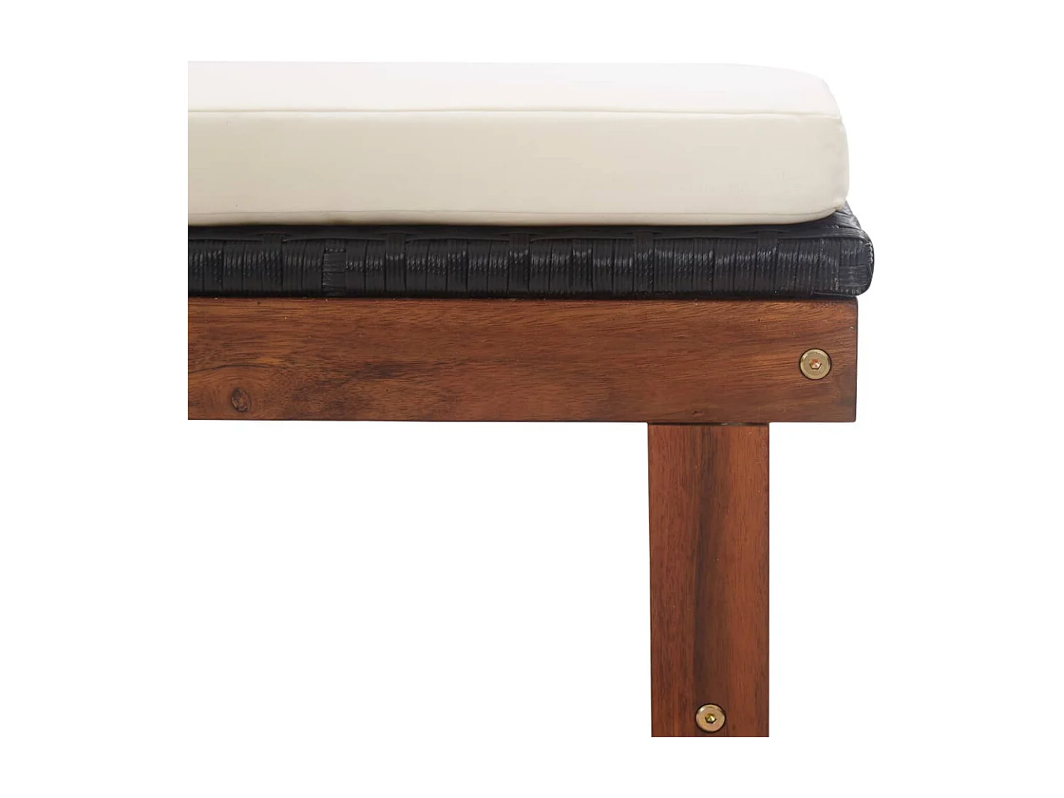 Poltrona e cuscino in resina di vimini e legno di acacia Nero