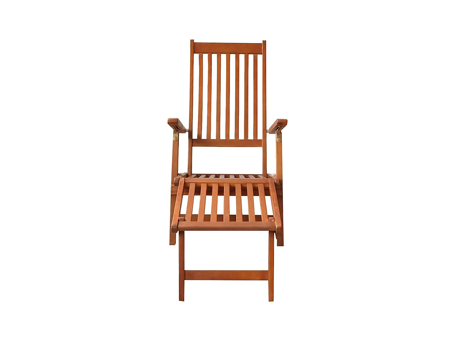 Chaise longue d'extérieur repose-pied et coussin Acacia solide