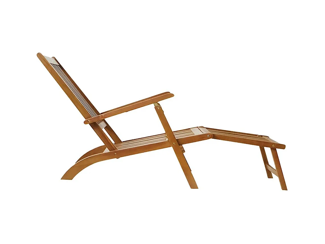 Chaise de terrasse avec repose-pied Bois d'acacia solide