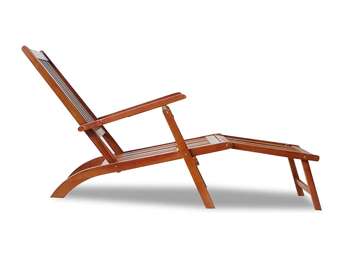 Chaise de terrasse avec repose-pied Bois d'acacia solide