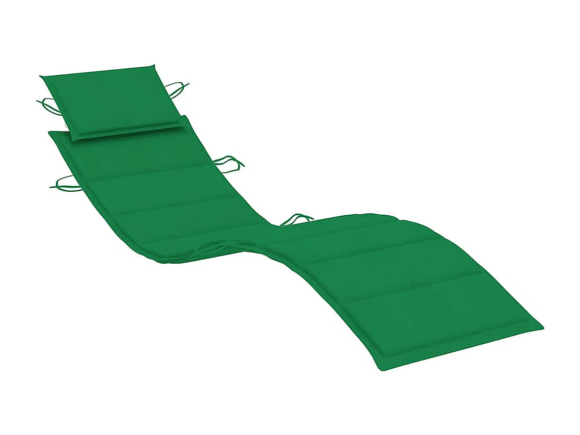 Chaise longue de jardin avec table et coussin Bois d'acacia