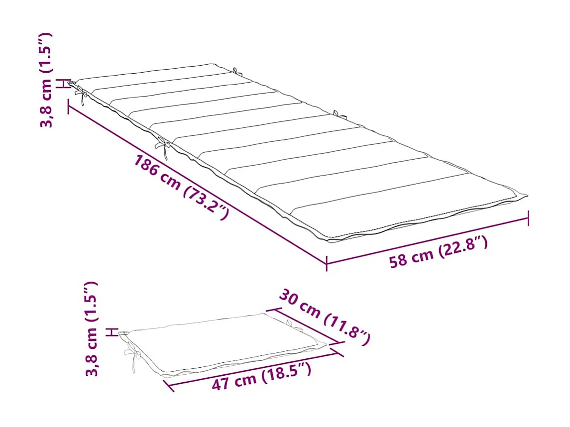 Chaise longue de jardin avec table et coussin Bois d'acacia