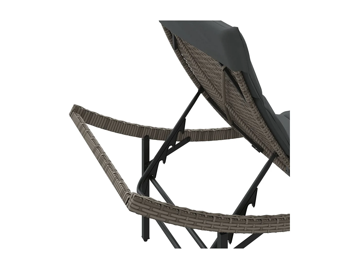 Conjunto de 2 tumbonas con cojines de resina tejida gris