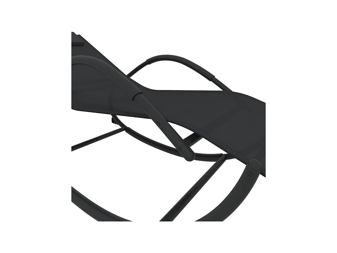 Schommelstoelen 2 stuks Zwart staal en textiel