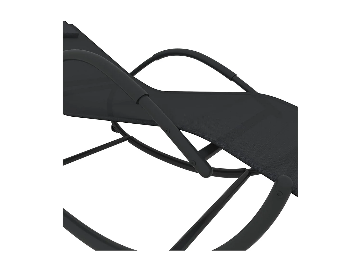 Sillones mecedores 2 piezas Acero Negro y textilene