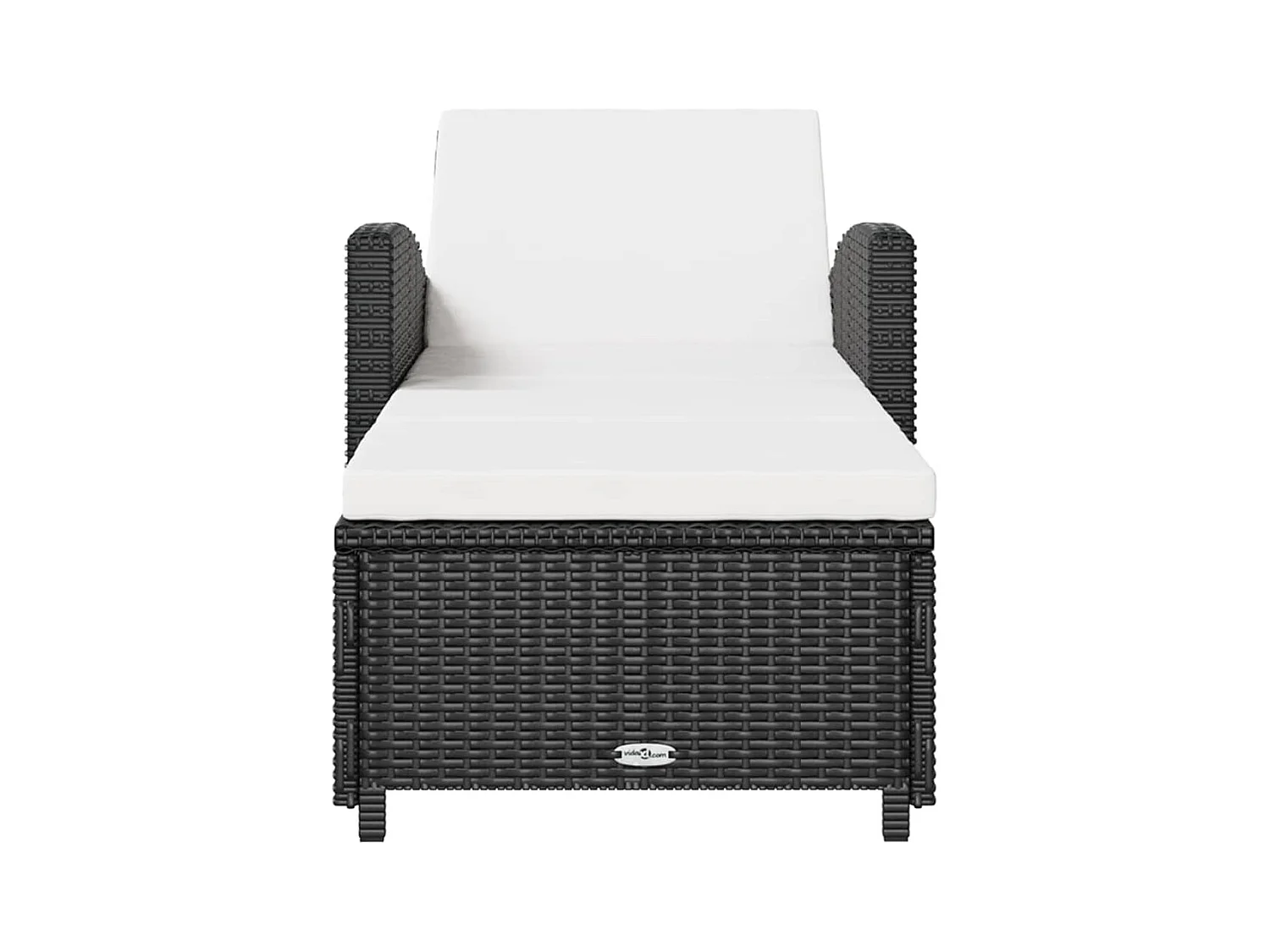 Sillón con cojín blanco crema Resina tejida negra