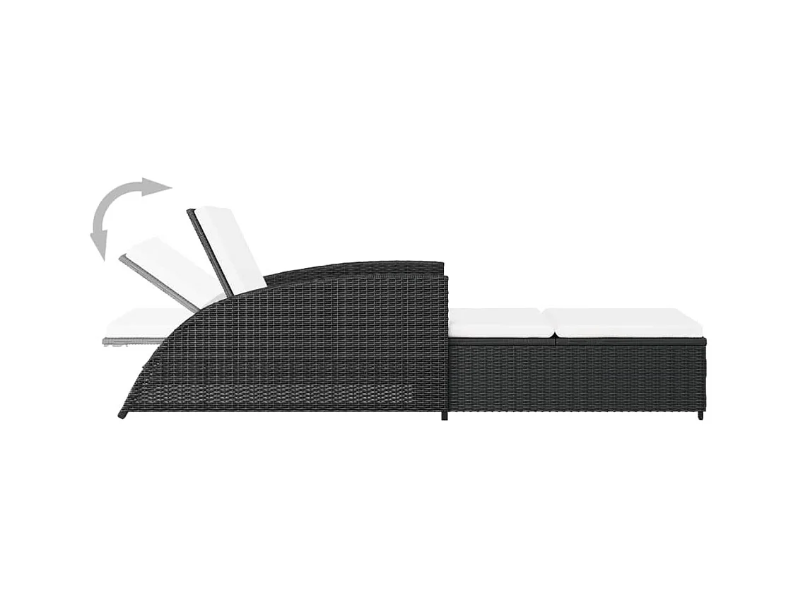 Sillón con cojín blanco crema Resina tejida negra