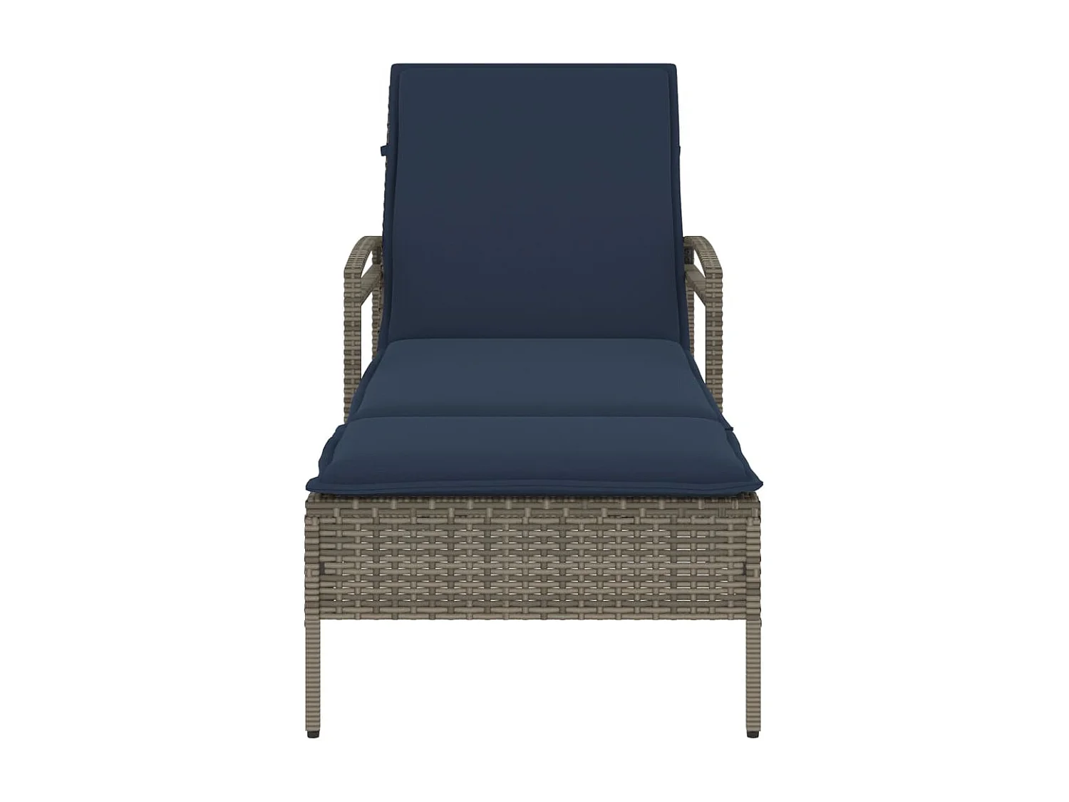 Chaise longue avec coussin Gris 63 x 200 x 81 cm Résine tressée (États-Unis uniquement)