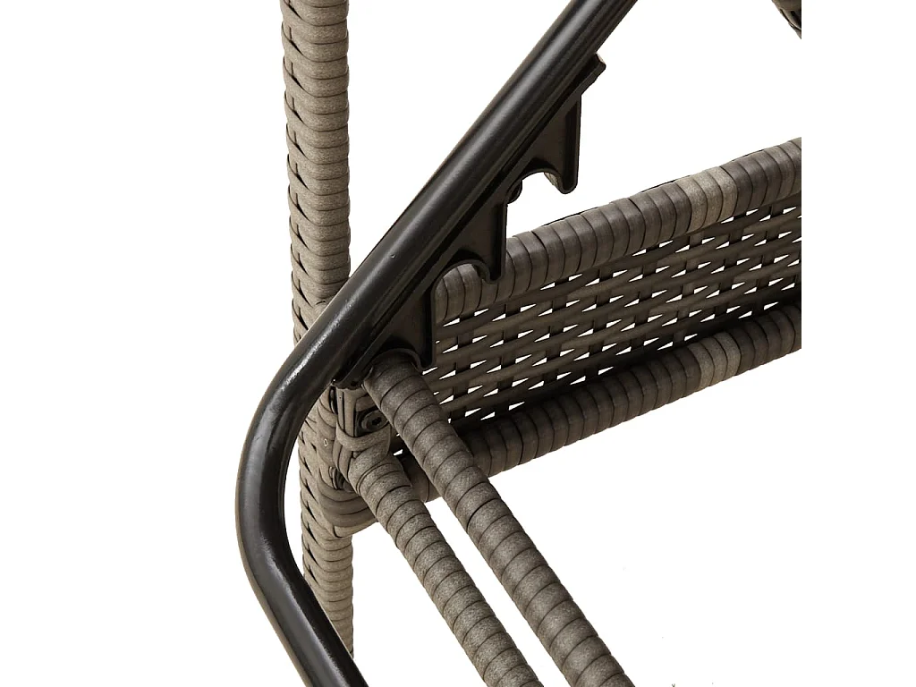 Chaise longue avec coussin Gris 63 x 200 x 81 cm Résine tressée (États-Unis uniquement)