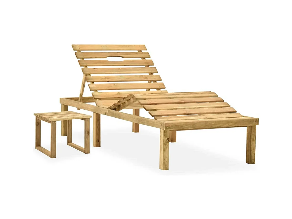 Tuinligstoel met tafel Geïmpregneerd grenenhout