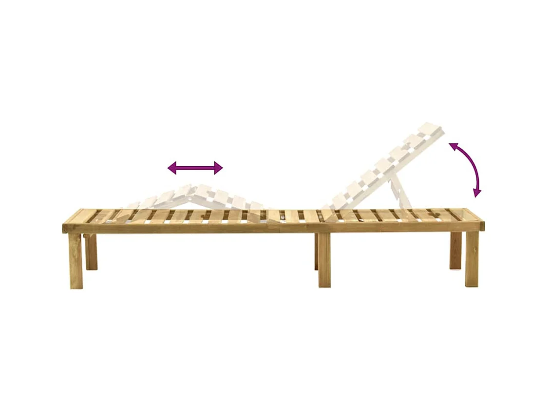 Tuinligstoel met tafel Geïmpregneerd grenenhout