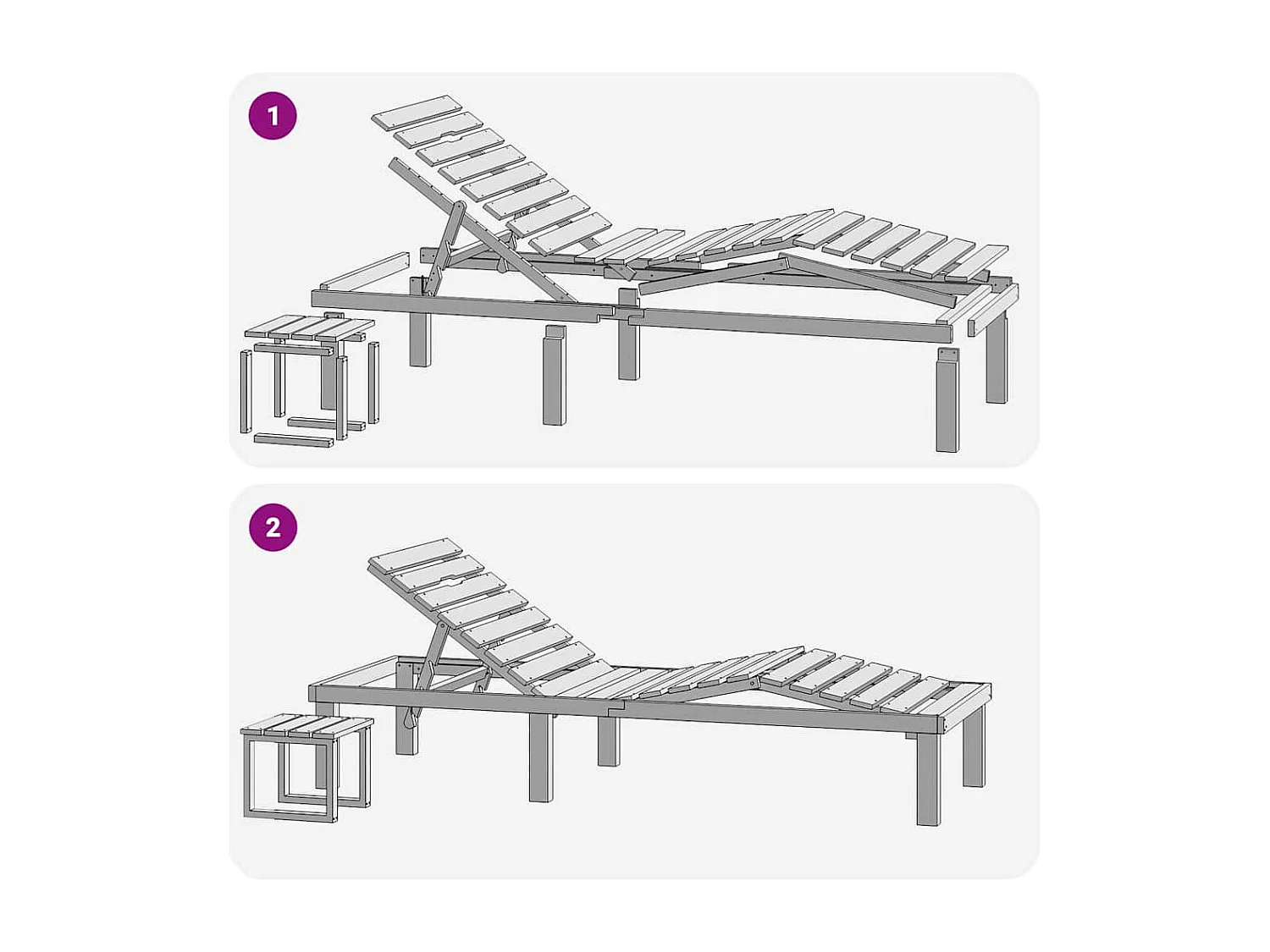 Tuinligstoel met tafel Geïmpregneerd grenenhout