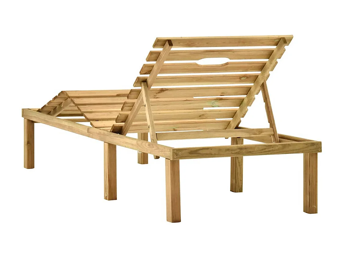 Sillón de jardín con mesa de madera de pino impregnado