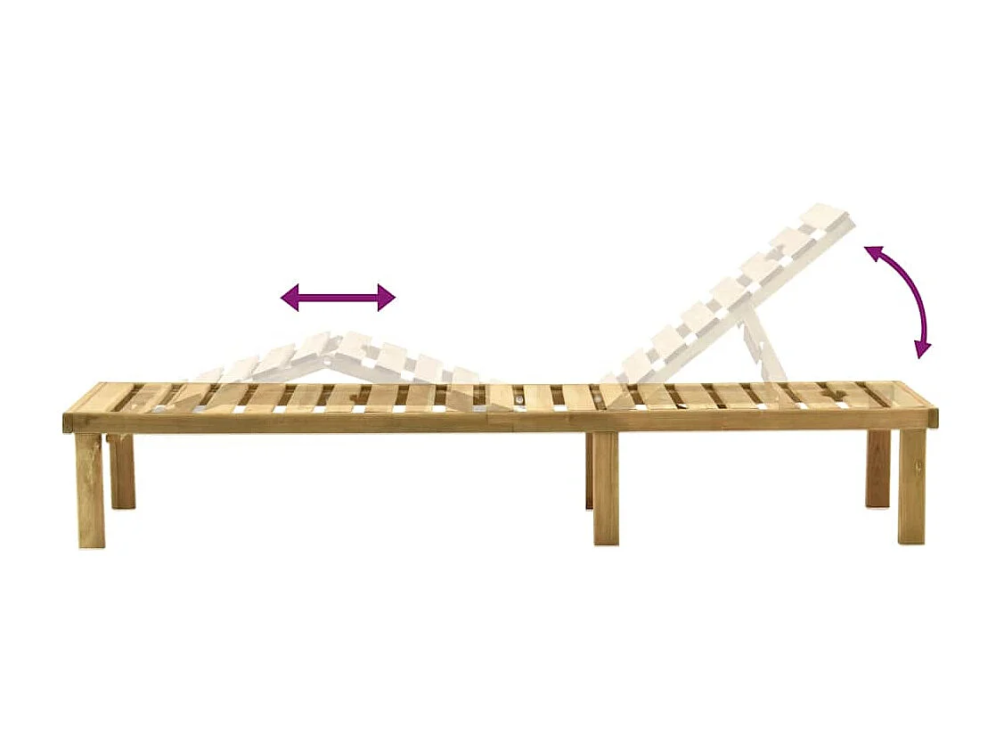 Sillón de jardín con mesa de madera de pino impregnado