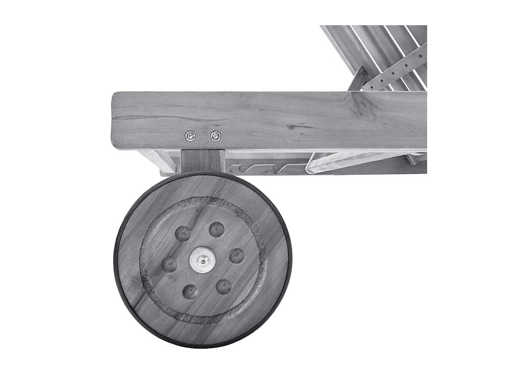 Chaise longue de jardin avec coussin Gris Bois d'acacia solide