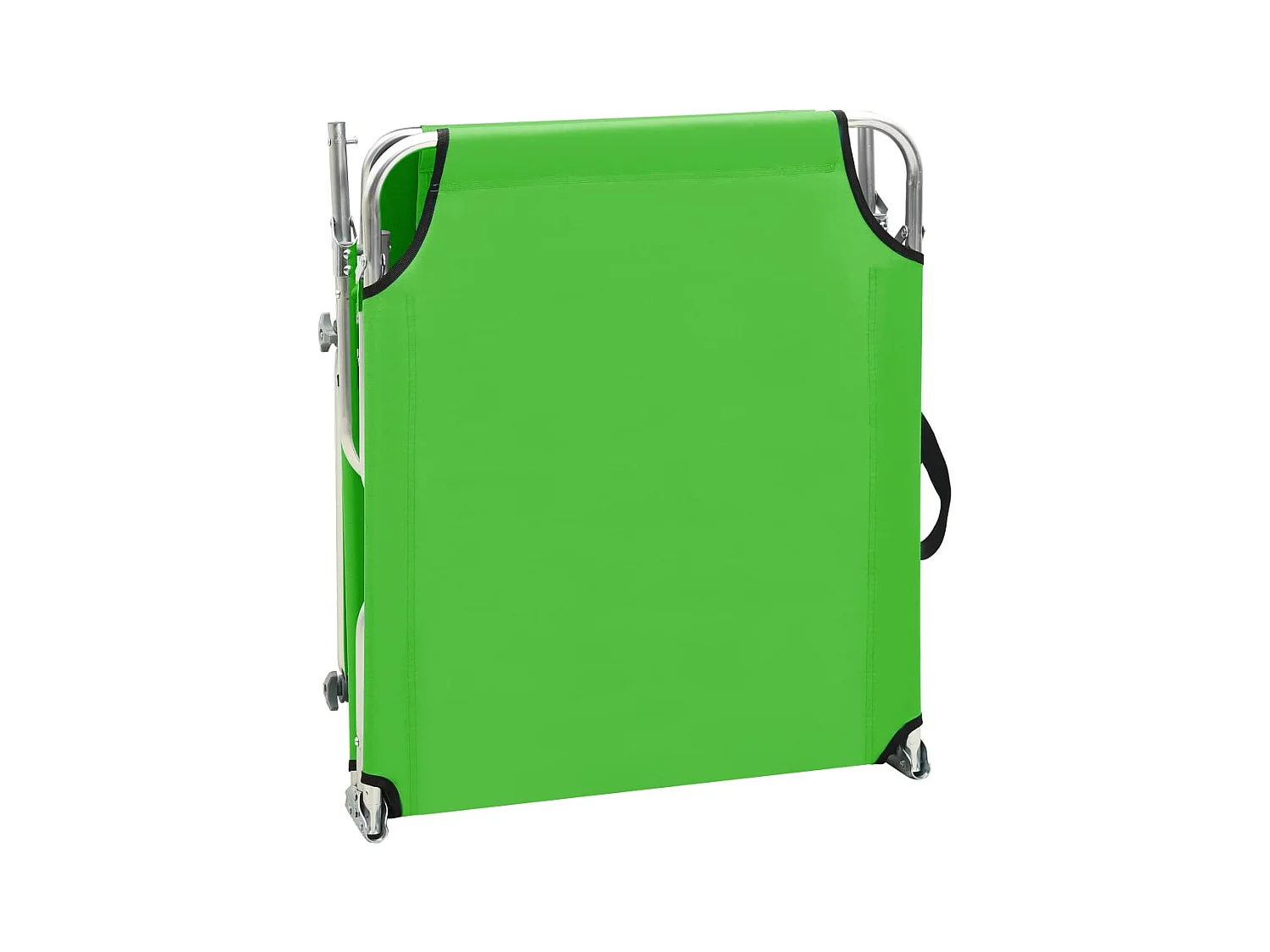 Chaise longue pliable avec auvent vert aluminium