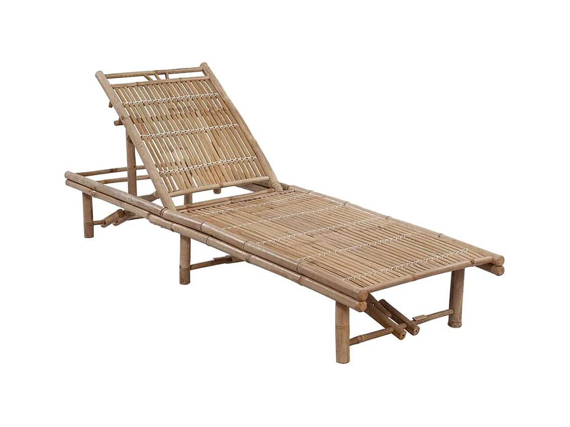 Tuinligstoel met bamboe kussen