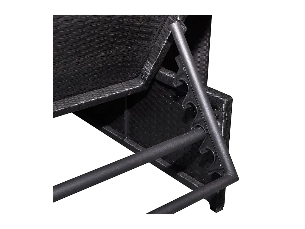 Set di 2 sedie da giardino reclinabili e tavolo in resina di vimini