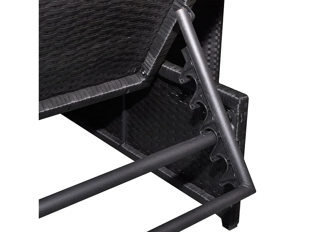 Set di 2 sedie da giardino reclinabili e tavolo in resina di vimini