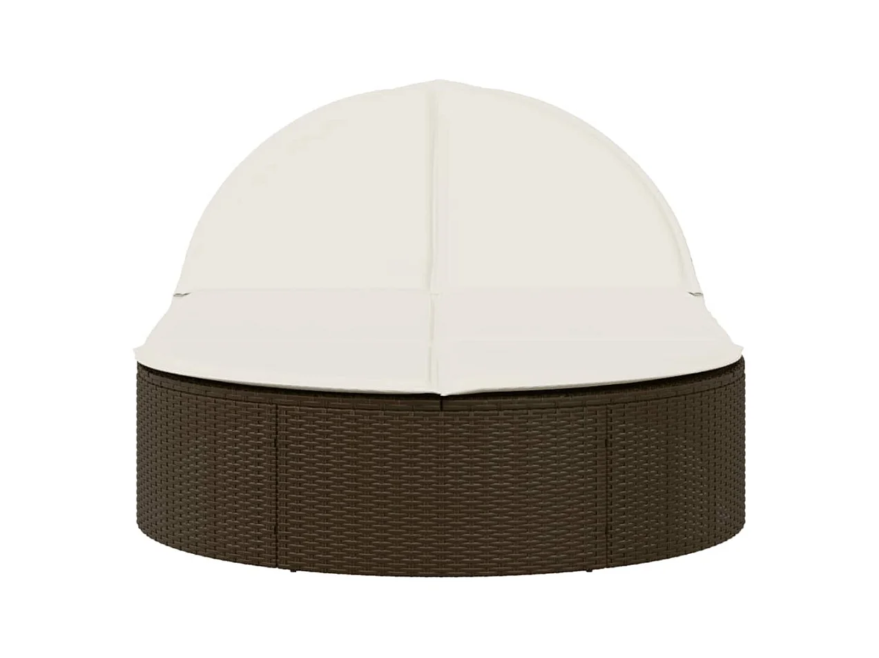 Dubbele chaise longue met bruine kunsthars rieten kussens