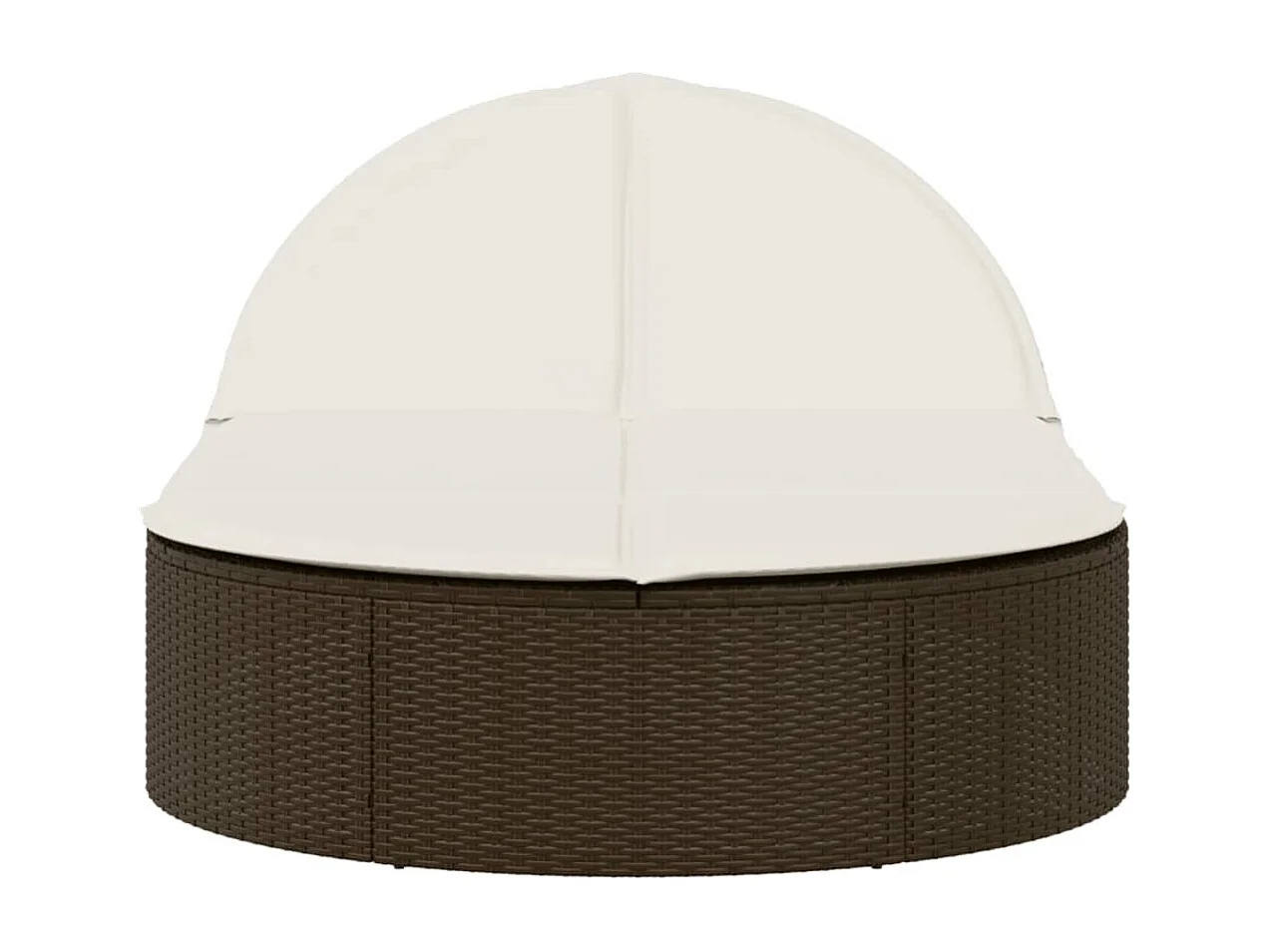 Chaise longue doppia con cuscini in vimini di resina marrone