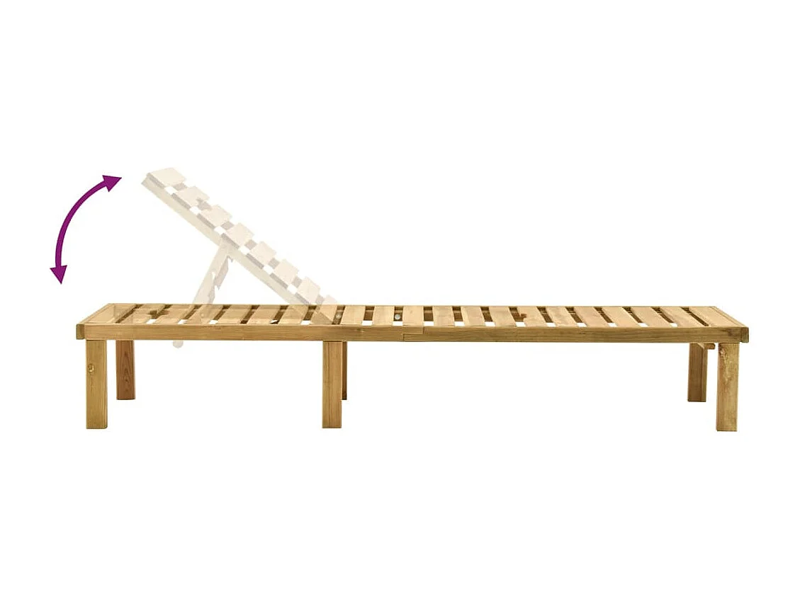 Sillón de jardín con mesa de madera de pino impregnado