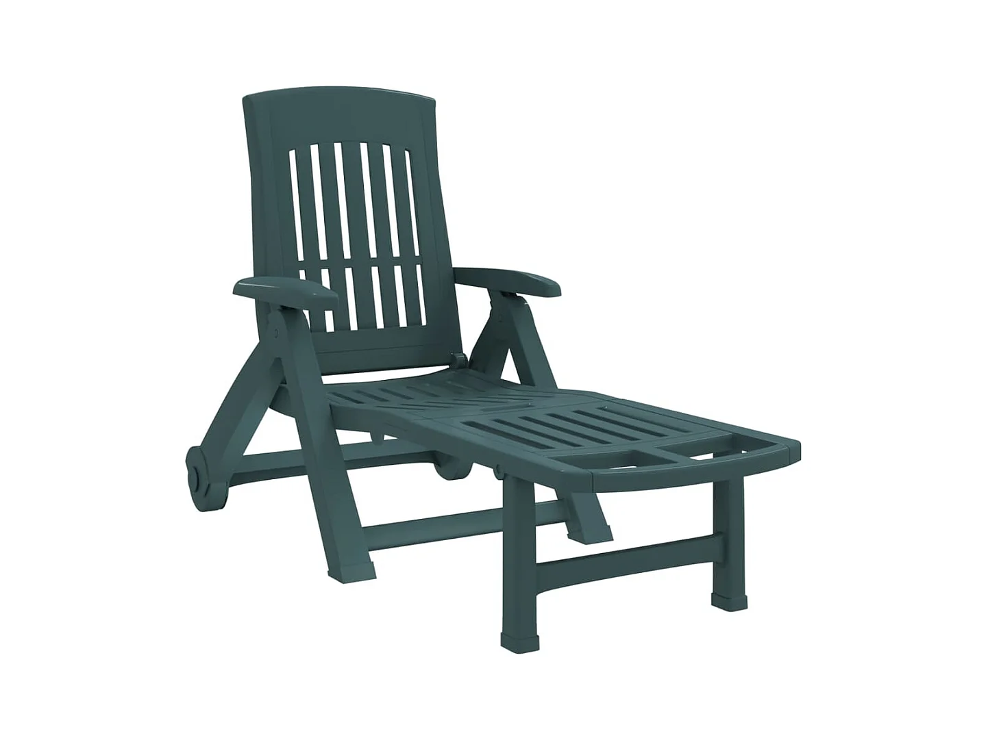 Opvouwbare ligstoel met wielen groen PP