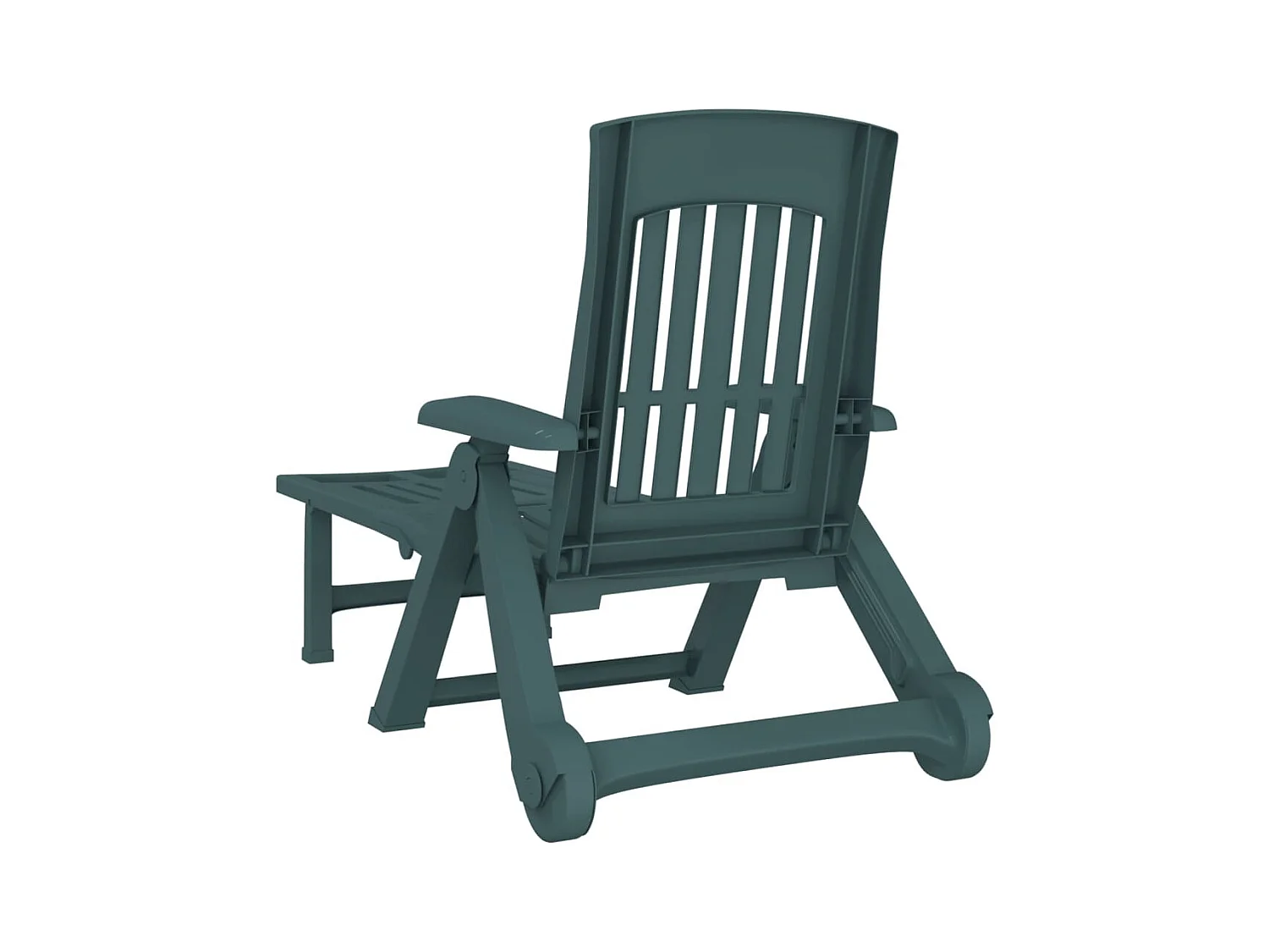 Opvouwbare ligstoel met wielen groen PP