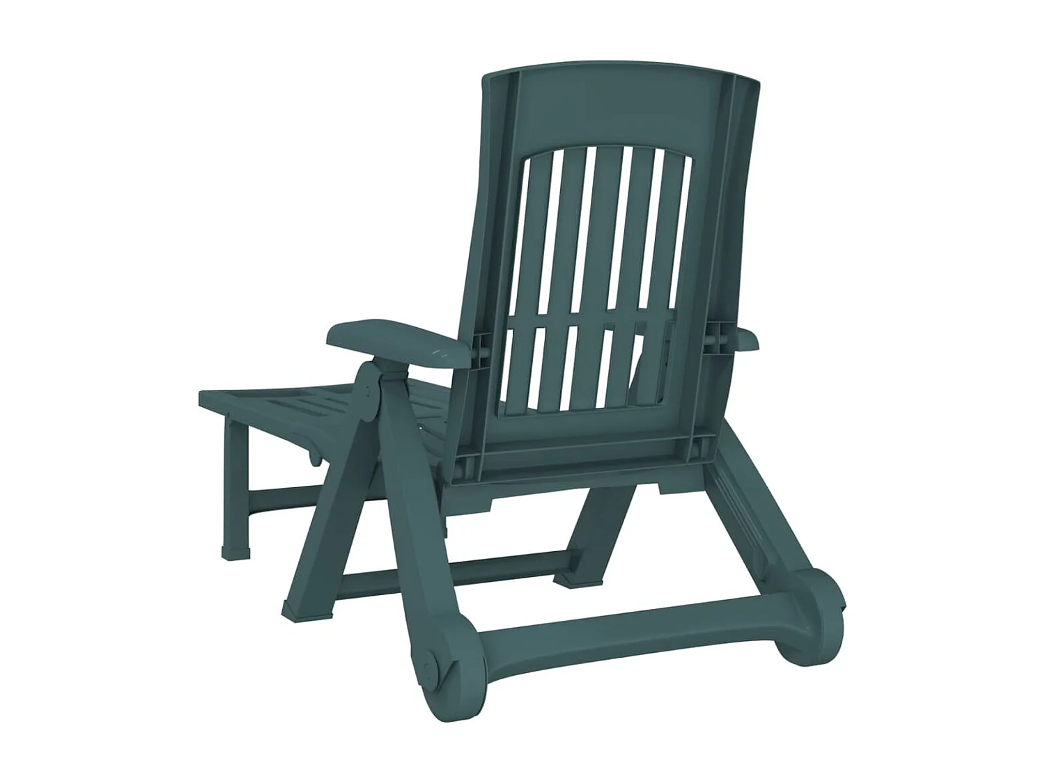 Sillón plegable con ruedas verde PP