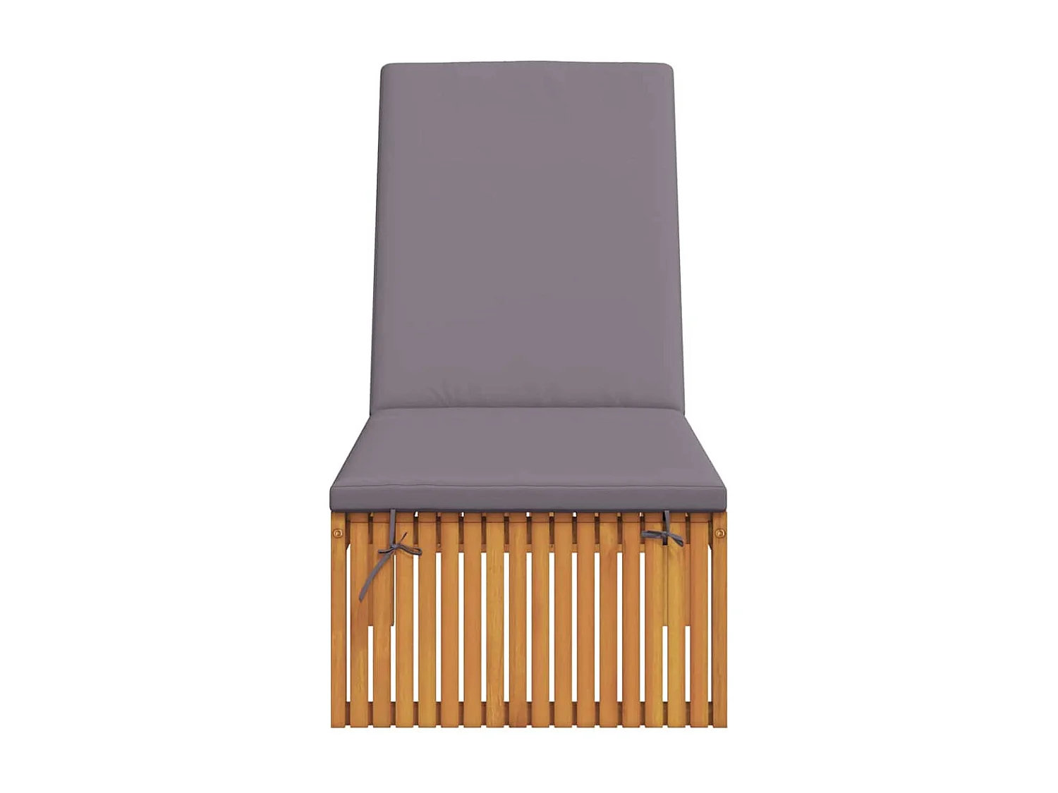 Chaise longue con cuscino, 200 x 55 x 30 cm, in legno di acacia