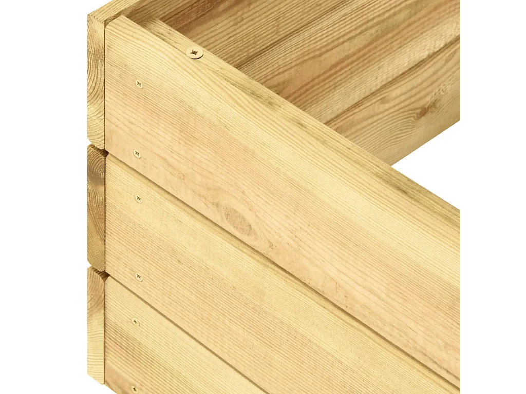 Chaise longue con mesa Madera de pino impregnada verde