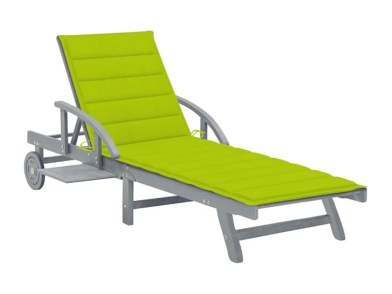 Sillón de jardín con cojín Madera maciza de acacia