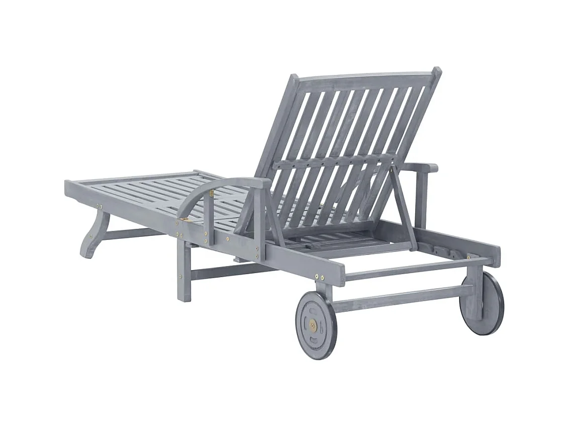 Chaise longue de jardin avec coussin Bois d'acacia solide