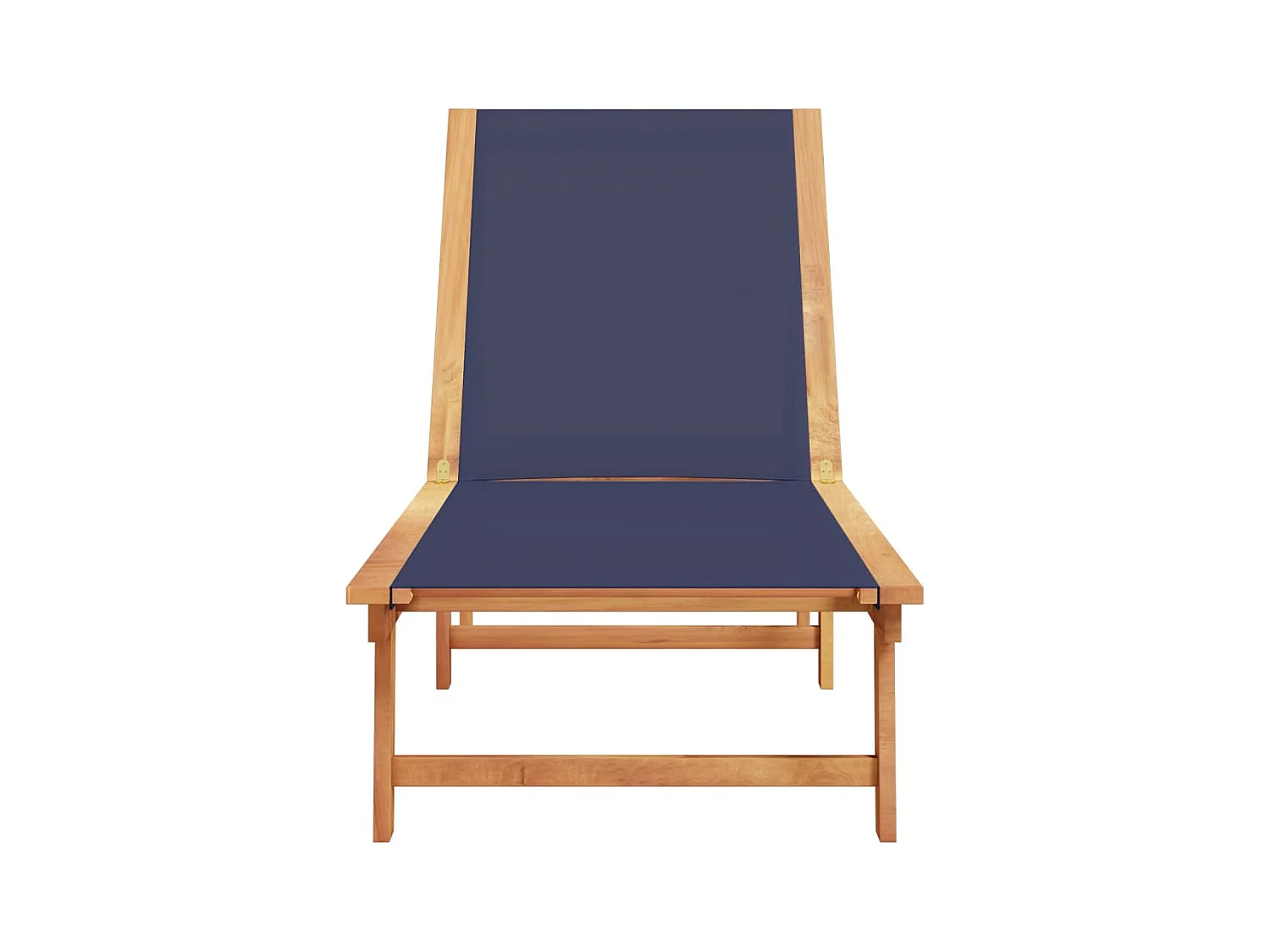 Blauwe chaise longue van massief acaciahout en textileen