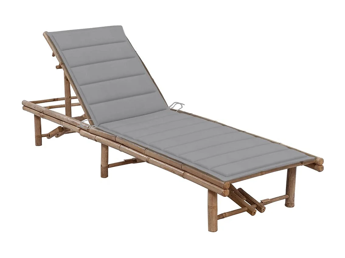 Sillón de jardín con cojín de bambú