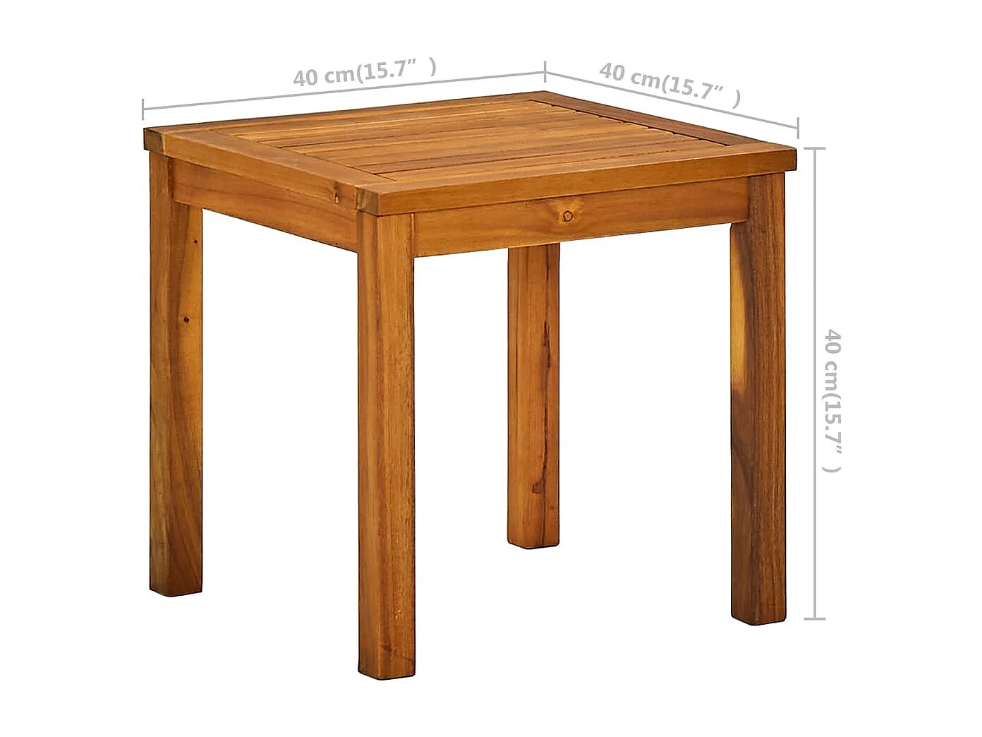 Chaise longue met tafel Massief acaciahout en textileen