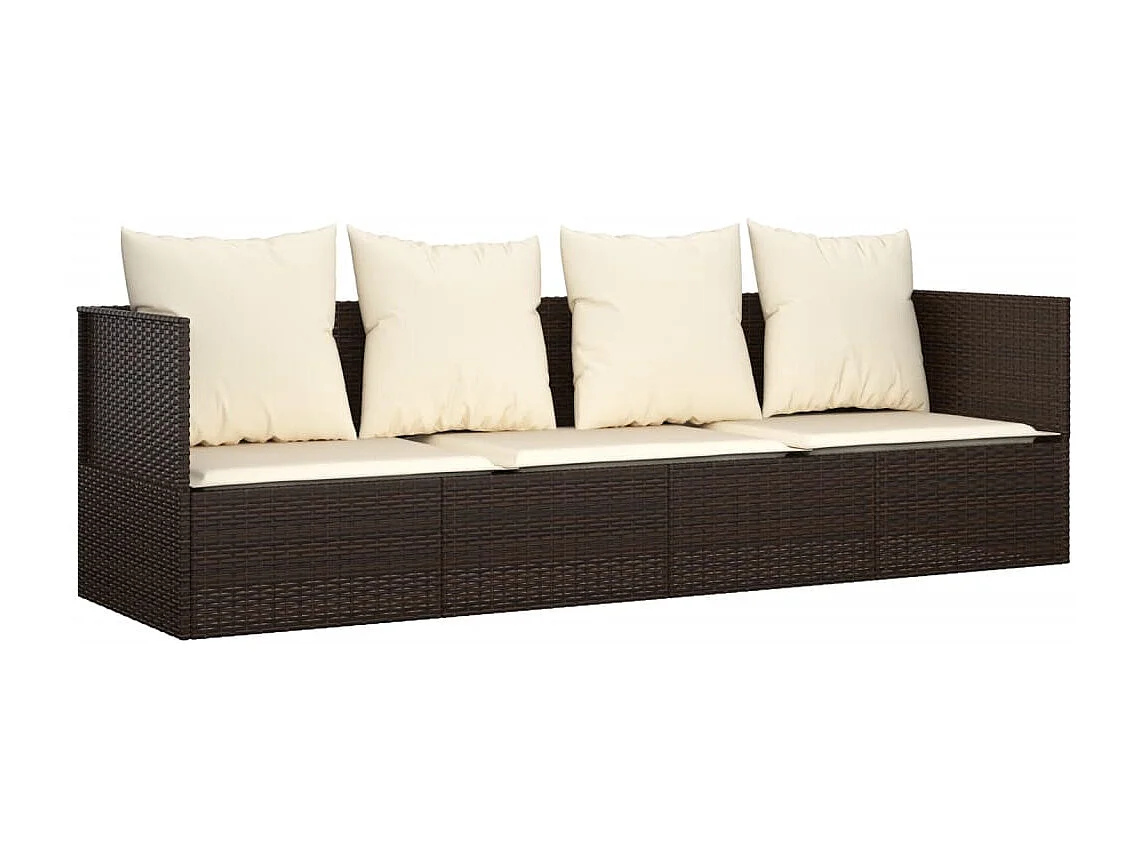 Buitenligbed met kussens Bruin harsriet