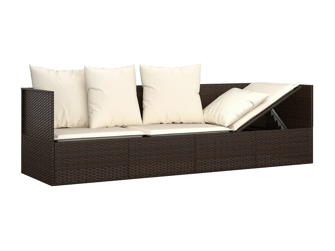 Buitenligbed met kussens Bruin harsriet