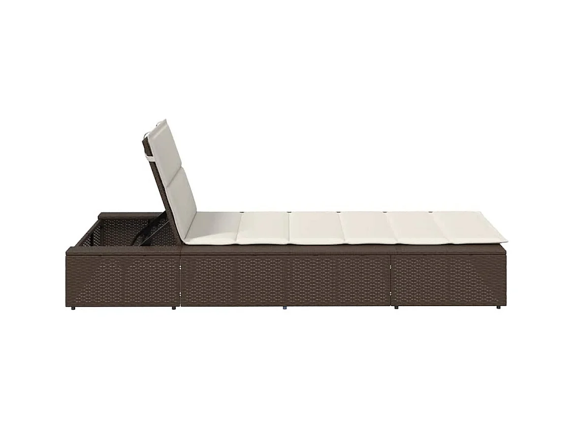 Liegestuhl mit schwimmendem braunem Harzgeflechtkissen