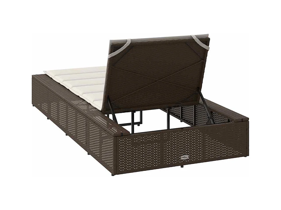 Liegestuhl mit schwimmendem braunem Harzgeflechtkissen