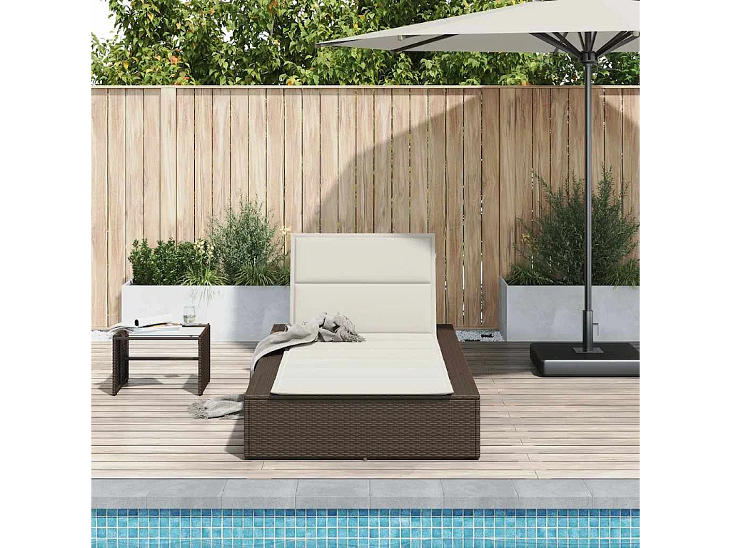 Transat avec coussin flottant marron résine tressée